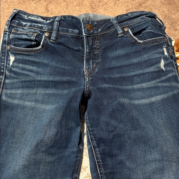 👛(ANY 2/$30) SILVER JEANS Elyse Slim Bootcut Distressed/Ripped 29 x 33 - Picture 4 of 8